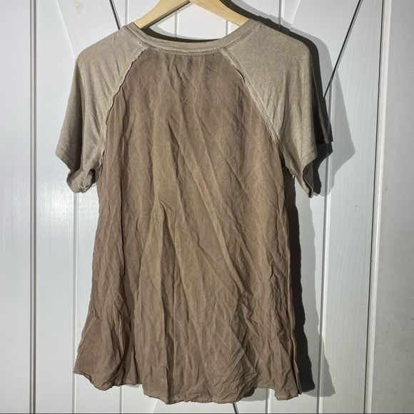 Molio Relio Mixed Knit and Linen-like Tee - Picture 5 of 5